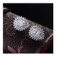Silver-Tone Multi-Cut Tear Drop Earring with Genuine Crystals