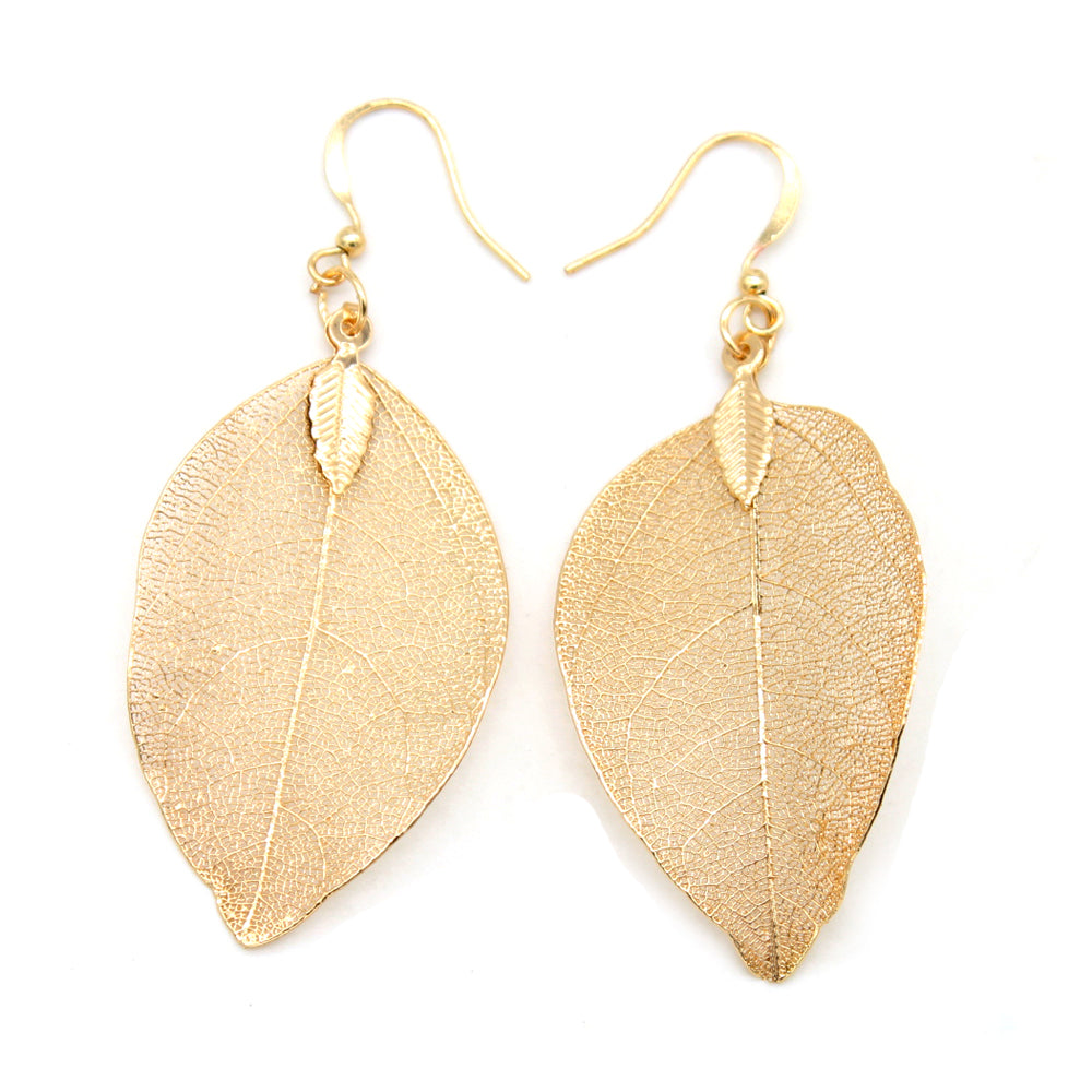 Handmade Natural Leaf Earrings