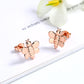 Sterling Silver and Rose Gold  Bee Stud Earrings
