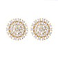 14K Gold And Sterling Silver Cluster Stud With Crystals