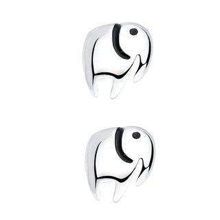 Sterling Silver Elephant Stud Earrings