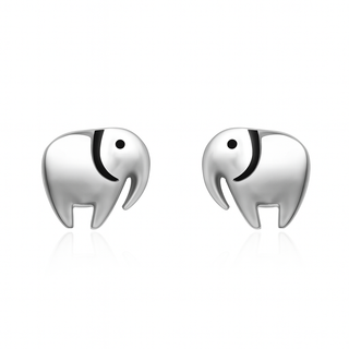 Sterling Silver Elephant Stud Earrings