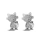 Sterling Silver Crystal Cat Drop Earrings With Crystals