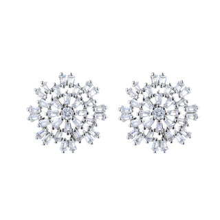 Sterling Silver Starburst Swarovski Crystal Earrings