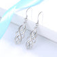 14K White Gold Open Celtic-Design Drop Earrings