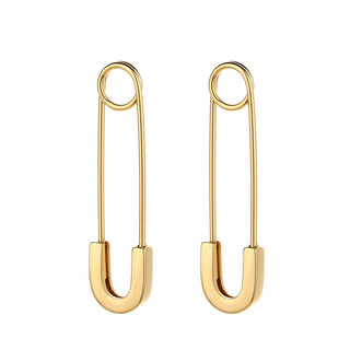 14K Gold over Sterling Silver Safety Pin Earrings