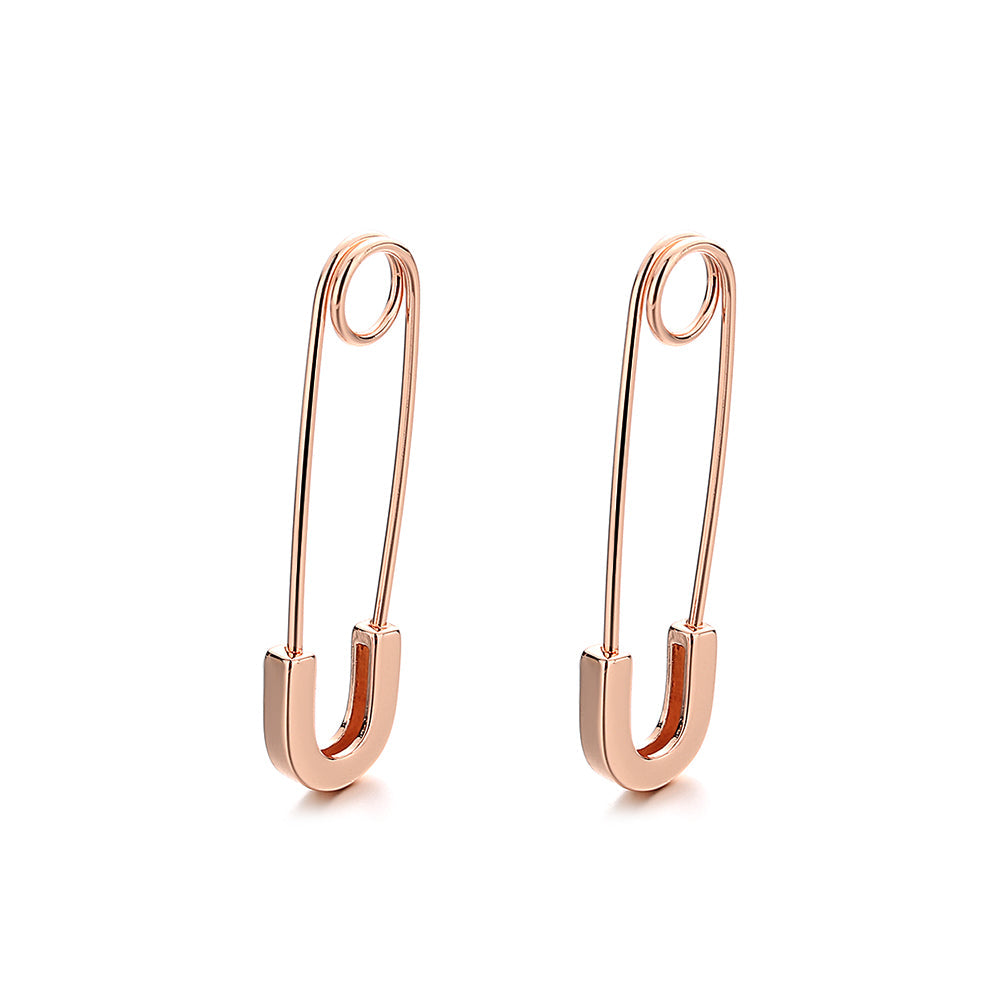 14K Gold over Sterling Silver Safety Pin Earrings
