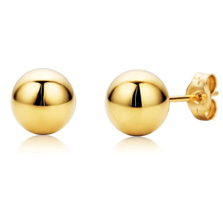 Amy and Annette 14K Gold Ball Stud Earrings