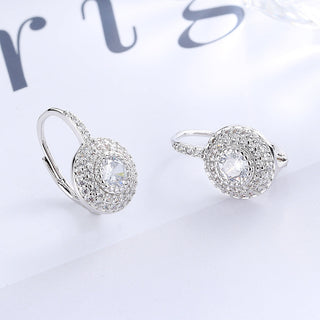 18K White Gold Lever-Back Earrings With Crystals From Swarovski
