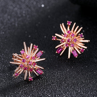 StarBurst Swarovski Crystal Stud Earring in 18K Gold or Rose Gold
