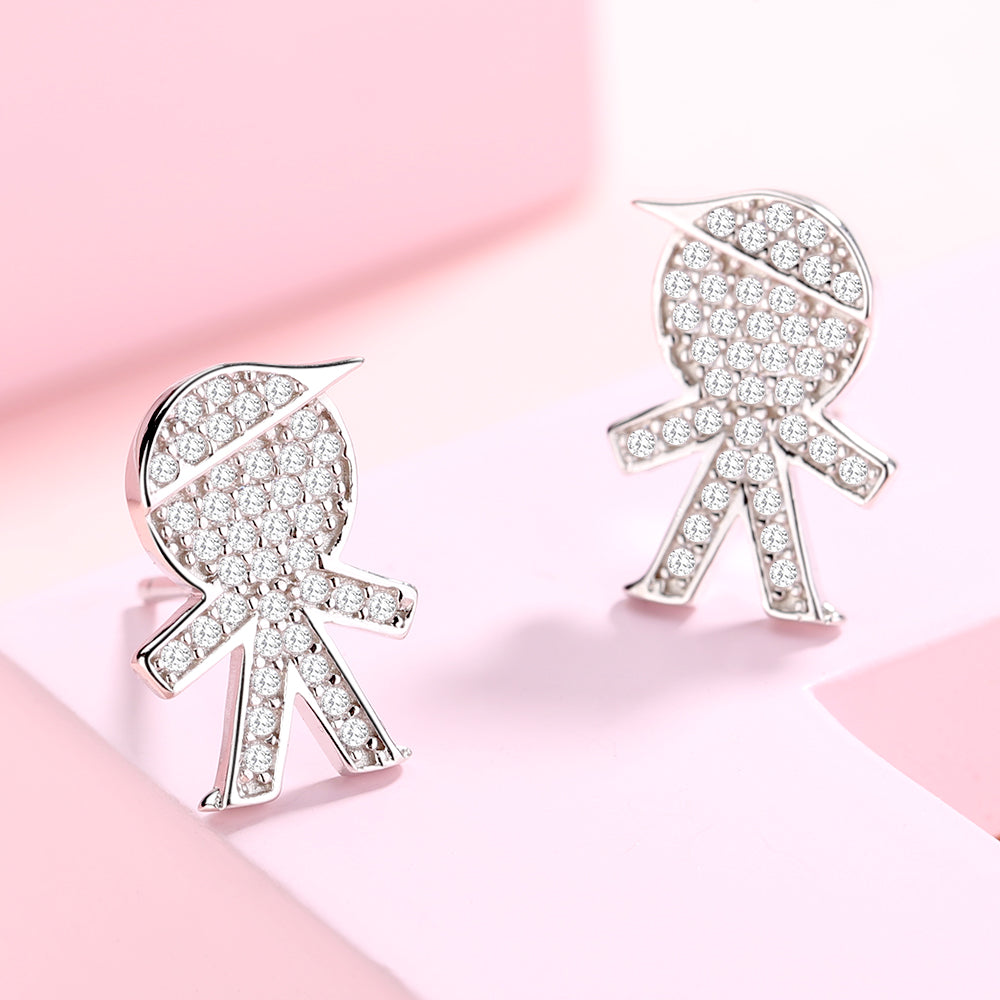 Sterling Silver Crystal Children Stud Earrings