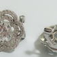 Sterling Silver Omega Flower Stud Earrings With Swarovski Crystals