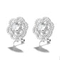 Sterling Silver Omega Flower Stud Earrings With Swarovski Crystals