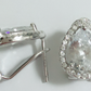 Sterling Silver Halo Teardrop Earrings with Crystals