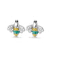 Sterling Silver Bee Stud Earrings With Crystals