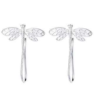 Sterling Silver and 14K Gold Dangle Dragonfly Earrings