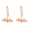 Sterling Silver and 14K Gold Dangle Dragonfly Earrings