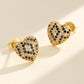 14K Gold Leopard Heart with Crystals