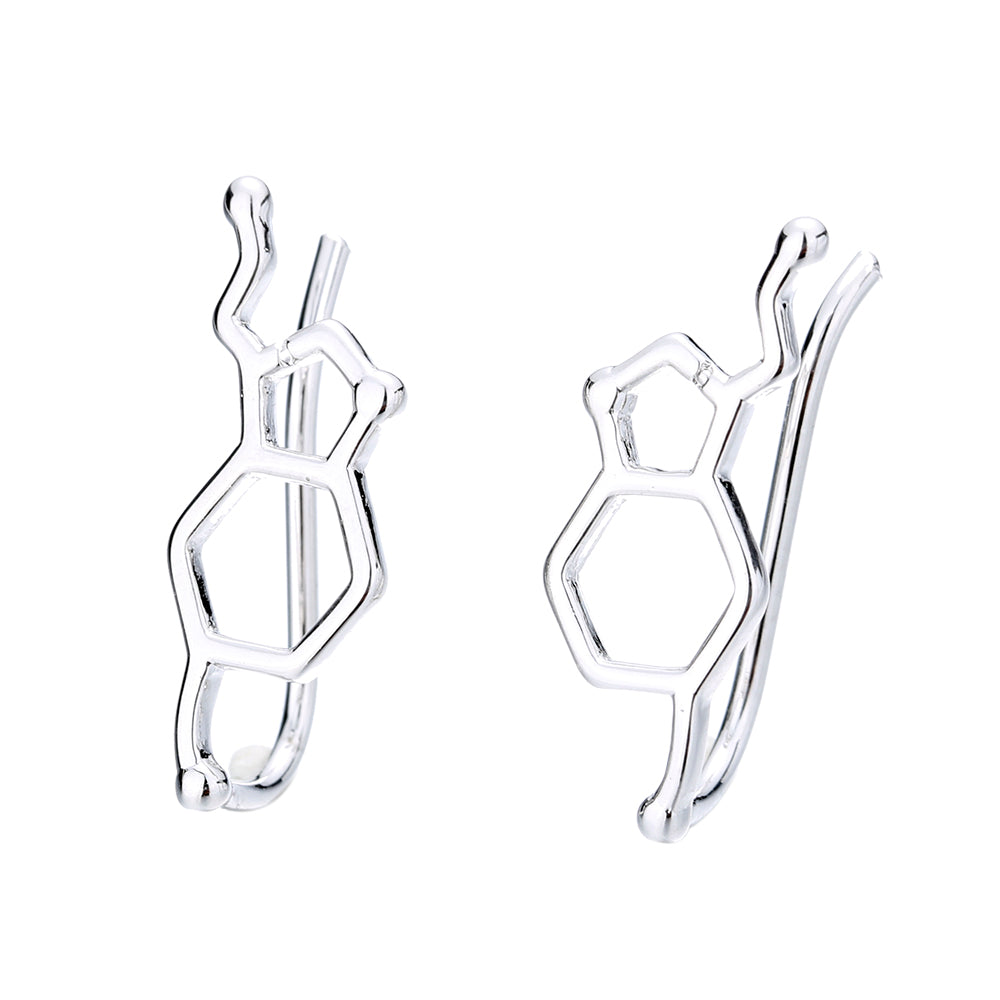 Sterling Silver Molecule Drop Earrings