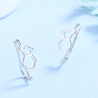 Sterling Silver Molecule Drop Earrings