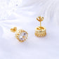 Amy and Annette 14K Gold Crown Earrings with crystals