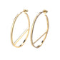 14k Gold and Sterling Silver J Hoop Earrings with crystals from Swarovski