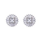 Swarovski Crystal Halo Earrings in Sterling Silver