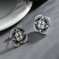 Amy and Annette Artisan Sterling Silver Floral Earrings