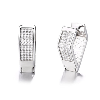 Sterling Silver and Geometric Filigree Hoop Earring