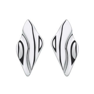 14K Gold And Sterling Silver Hammered Earrings