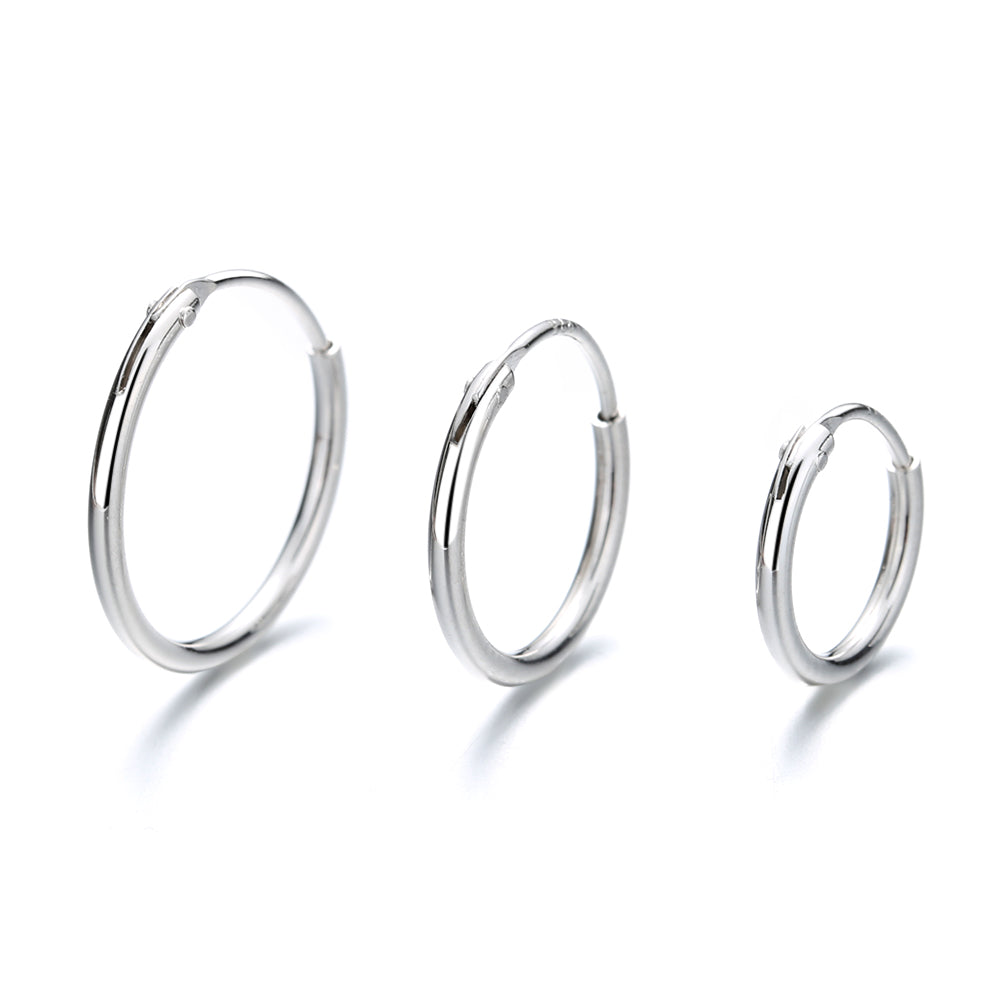 Amy and Annette 14K Gold over Sterling Silver Hoop Earrings Set of 3 Sizes