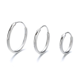 Amy and Annette 14K Gold over Sterling Silver Hoop Earrings Set of 3 Sizes