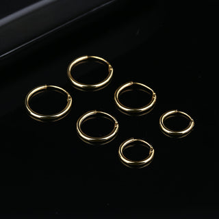 Amy and Annette 14K Gold over Sterling Silver Hoop Earrings Set of 3 Sizes