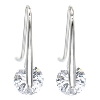 Sterling Silver Drop Earrings With Floating Swarovski Crystals