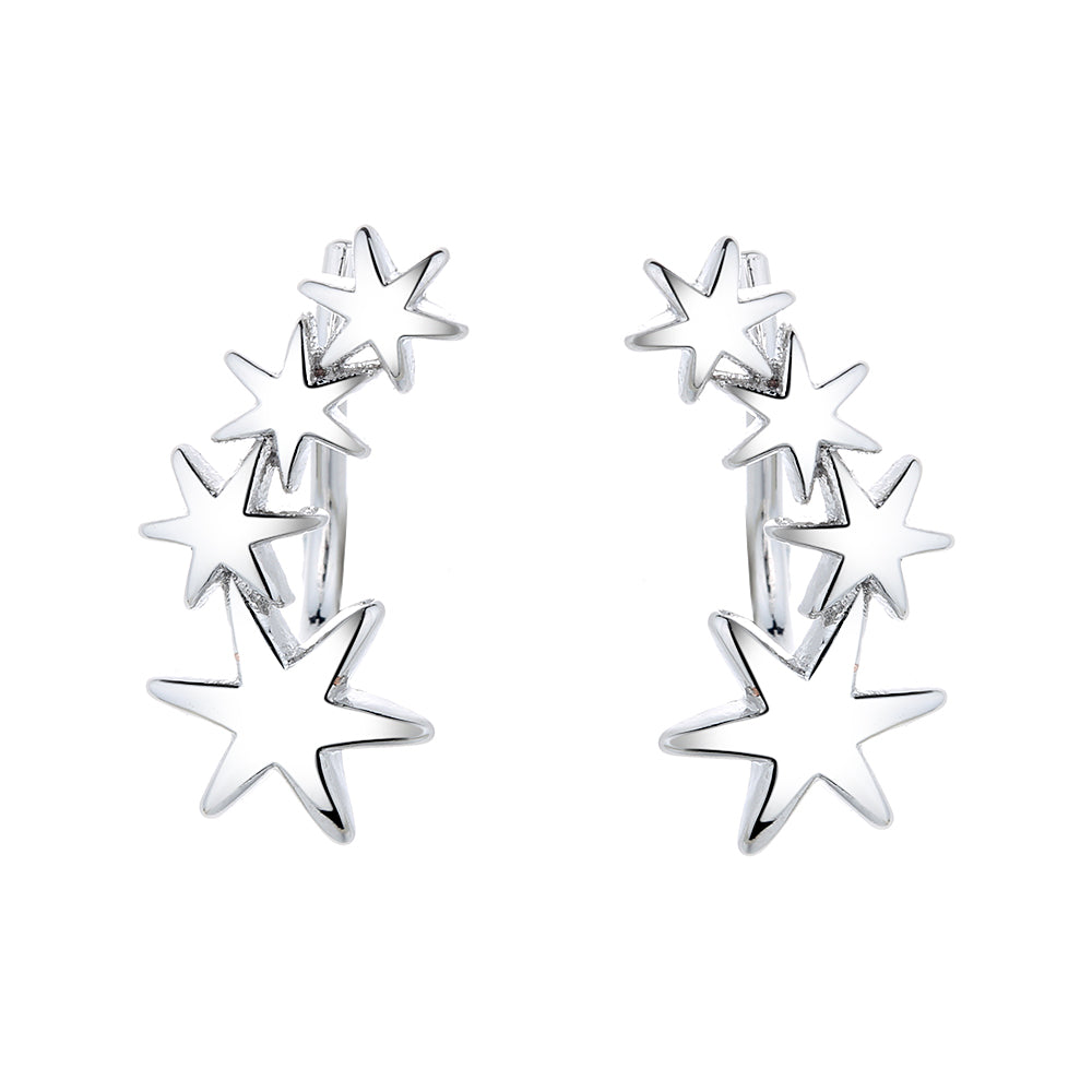 Sterling Silver Shooting Star Climber Earring