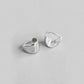 14K Gold And Sterling Silver Solid Huggie Earring