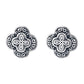 Amy and Annette Artisan Oxidized Sterling Silver Floral Earring