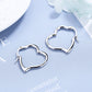 Amy and Annette 18K White Gold Heart Hoop Earrings