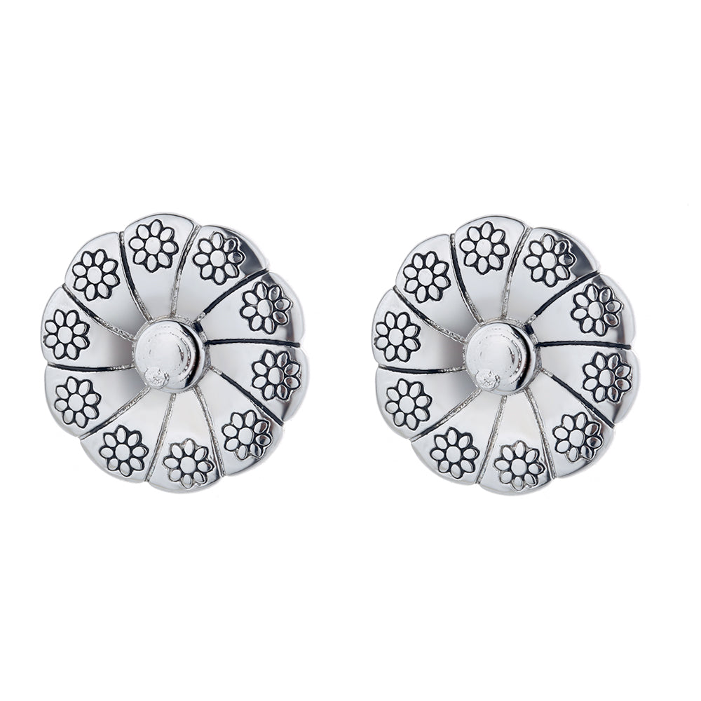 Sterling Silver Floral Earrings