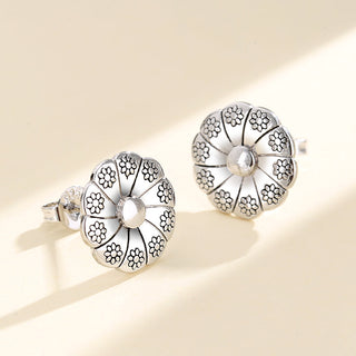 Sterling Silver Floral Earrings