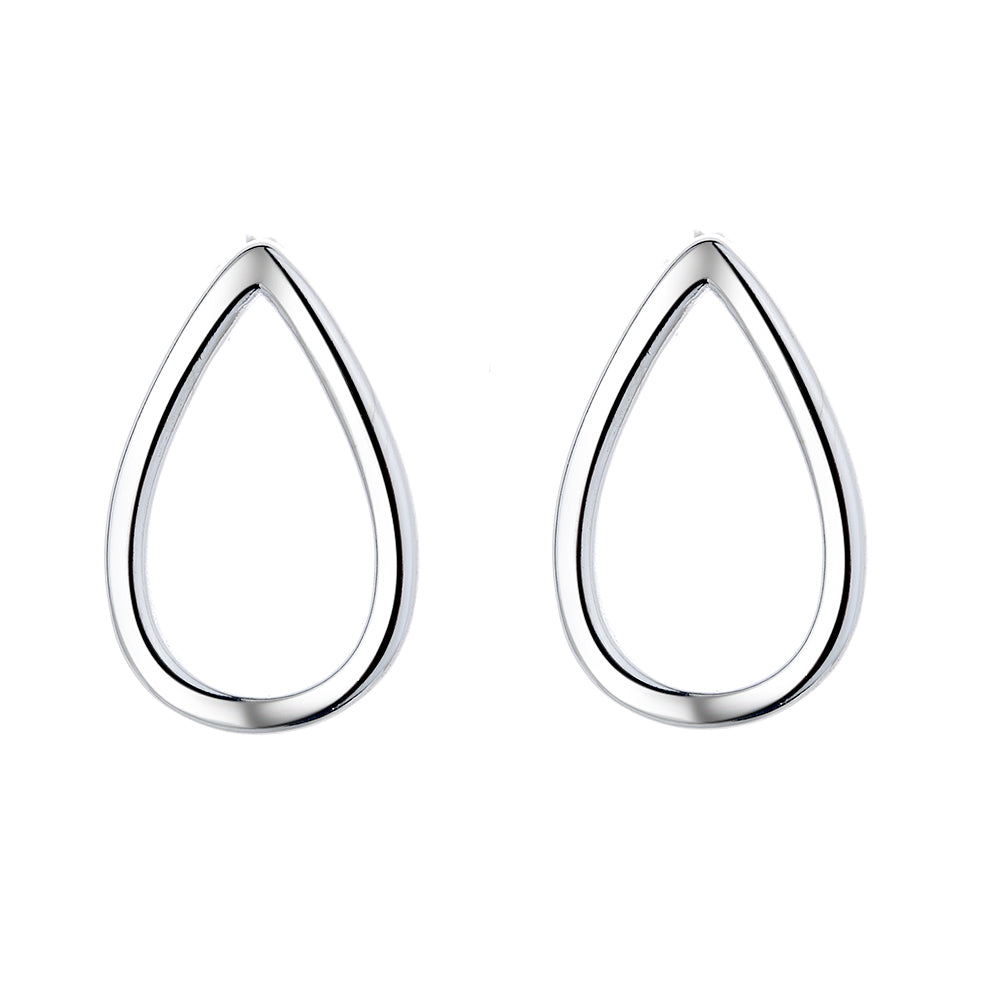Sterling Silver Tear Drop Cutout Earring
