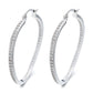 14K Gold And Sterling Silver Twisted Hoop Earrings With Crystal