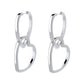 14K Gold and Sterling Silver Double Heart Drop Earrings