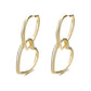 14K Gold and Sterling Silver Double Heart Drop Earrings