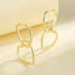 14K Gold and Sterling Silver Double Heart Drop Earrings