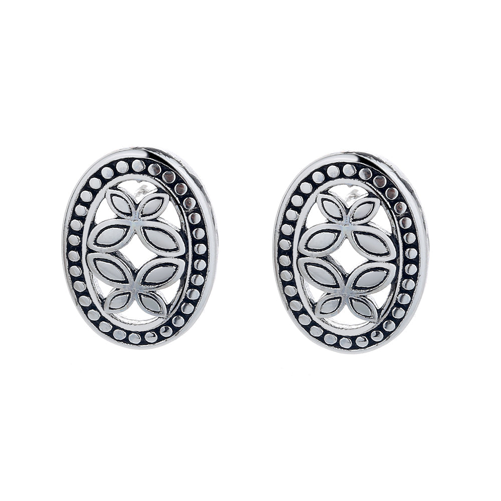 Sterling Silver Oval Artisan Butterfly