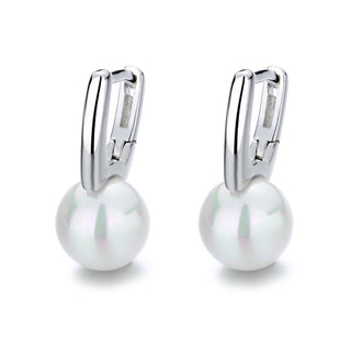 Amy and Annette 14k Gold or Sterling Silver Cultured Pearl Huggie Earring