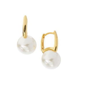 Amy and Annette 14k Gold or Sterling Silver Cultured Pearl Huggie Earring