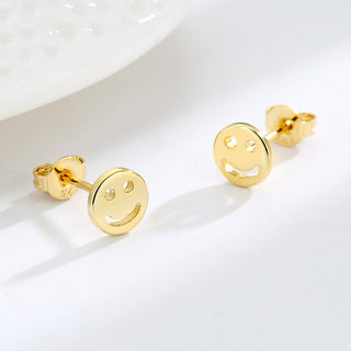 14K Gold or Sterling Silver Smiley Face Earring