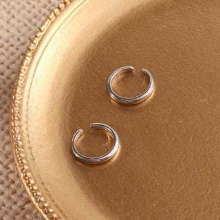 14k Gold and Sterling Silver Cuff Earrings
